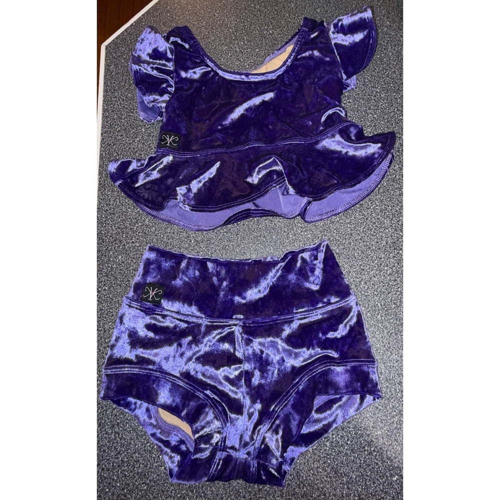 Kandi Kouture 2 Piece Dance wear set Purple Size CXL (10/12)